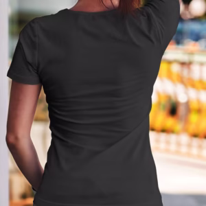 women crew neck tshirt black color
