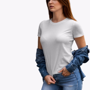 women crew neck tshirt white color