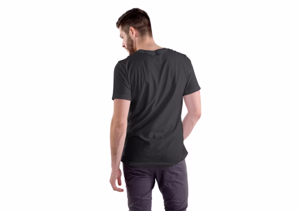 mens half sleeves t-shirt black