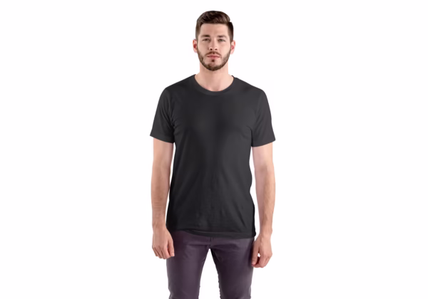 mens half sleeves t-shirt black