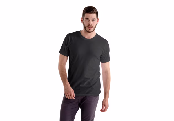 mens half sleeves t-shirt black