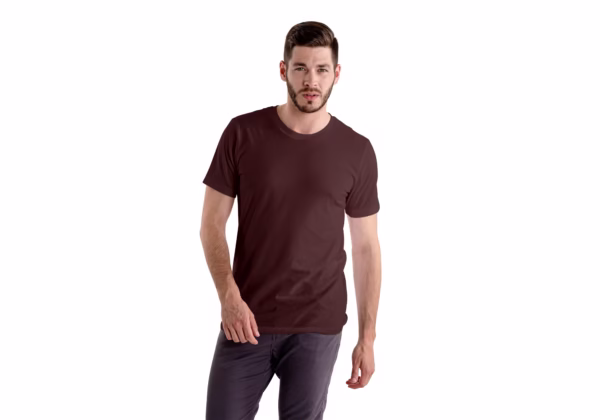 mens half sleeves t-shirt marron
