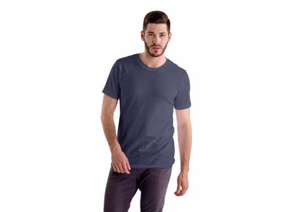 mens half sleeves t-shirt navy blue