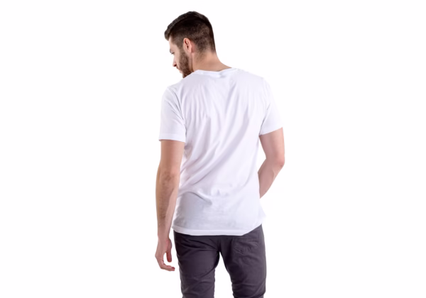 mens half sleeves t-shirt white