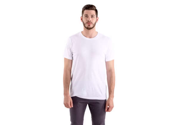 mens half sleeves t-shirt white