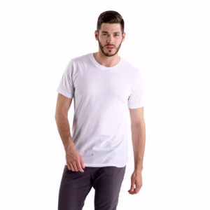 mens half sleeves t-shirt white
