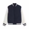 Men's Navy Blue Solid Varsity Jacket