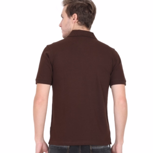 Mens Polo T-Shirt coffee brown back