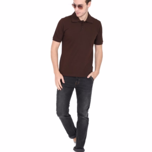 Mens Polo T-Shirt coffee brown full