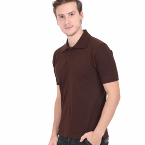 Mens Polo T-Shirt coffee brown side