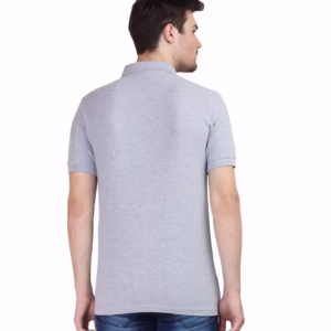 Men's Polo T-Shirt Melange Grey back