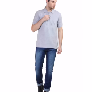 Men's Polo T-Shirt Melange Grey full