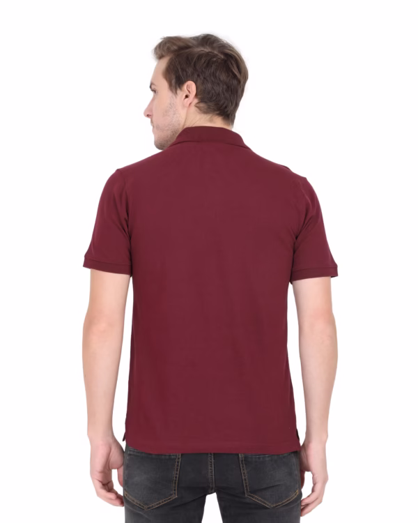 Mens Polo T-Shirt Maroon back