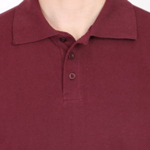 Mens Polo T-Shirt Maroon closeup