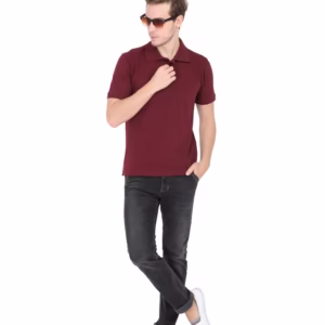 Mens Polo T-Shirt Maroon full