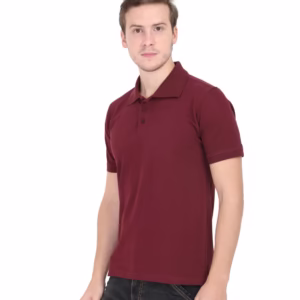 Mens Polo T-Shirt Maroon side