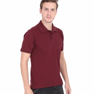 Mens Polo T-Shirt Maroon side2