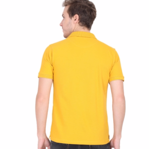 Mens Polo T-Shirt Mustard Yellow back