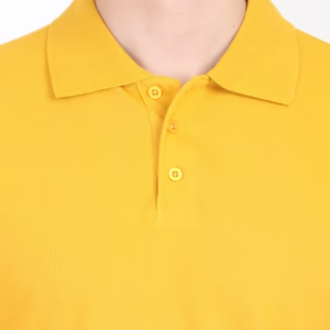 Mens Polo T-Shirt Mustard Yellow closeup