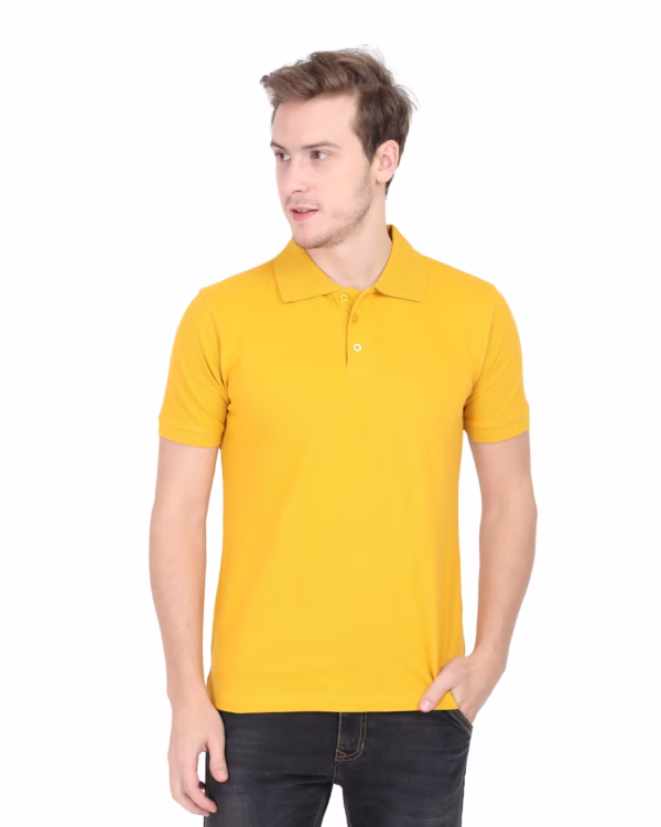 Mens Polo T-Shirt Mustard Yellow main