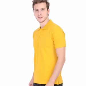 Mens Polo T-Shirt Mustard Yellow side