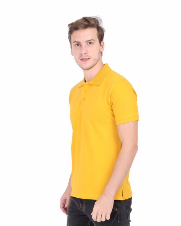 Mens Polo T-Shirt Mustard Yellow side