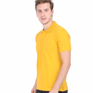 Mens Polo T-Shirt Mustard Yellow side