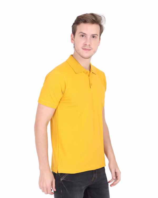 Mens Polo T-Shirt Mustard Yellow side2