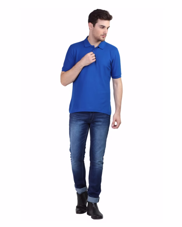 Men's Polo T-Shirt royal blue full view