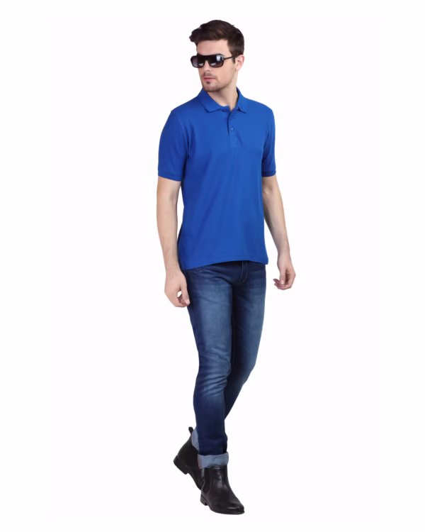 Men's Polo T-Shirt royal blue full view