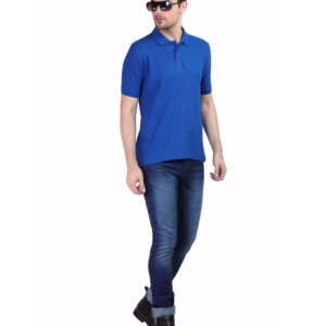 Men's Polo T-Shirt royal blue full view