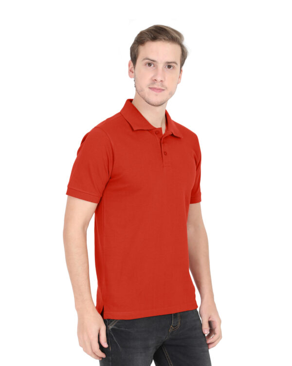 Mens Polo T-Shirt red side