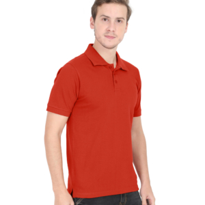 Mens Polo T-Shirt red side