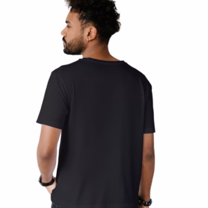 Men's poly cotton black t-shirt