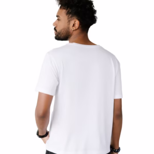 Men's poly cotton White t-shirt