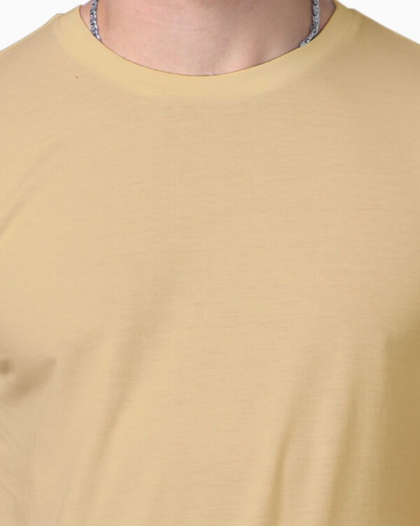 men's supima premium cotton t-shirt beige closeup