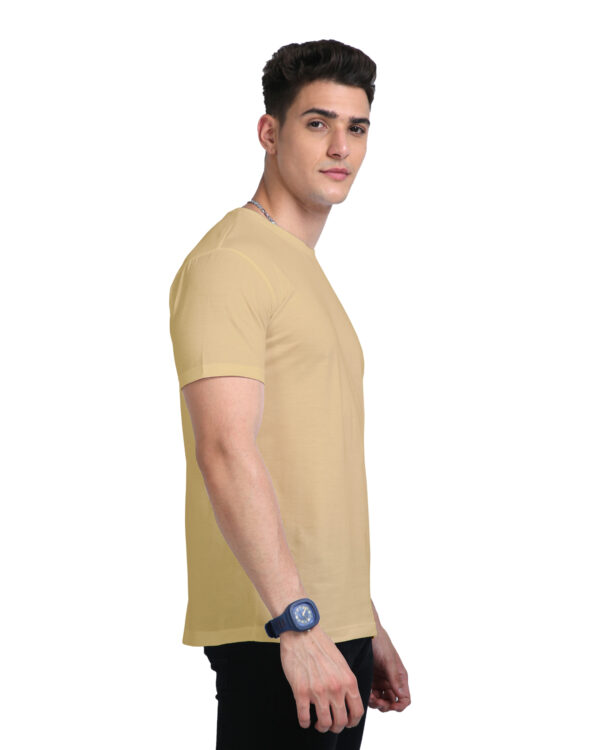 men's supima premium cotton t-shirt beige side
