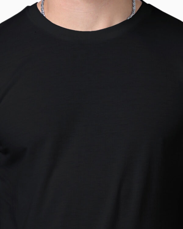 men's supima premium cotton t-shirt black closeup