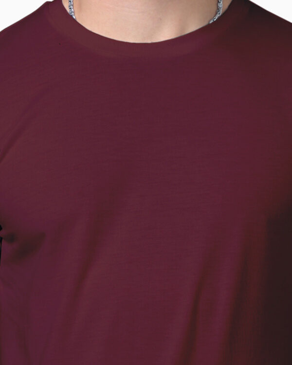 men's supima premium cotton t-shirt maroon closeup