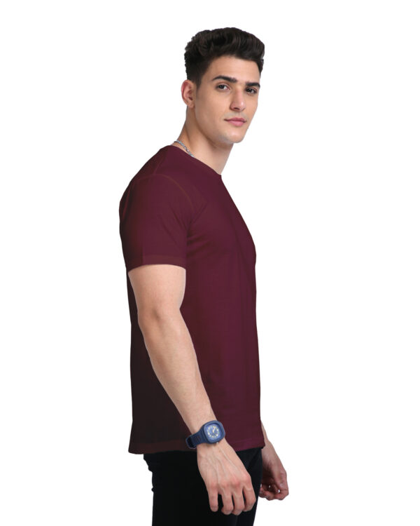 men's supima premium cotton t-shirt maroon side
