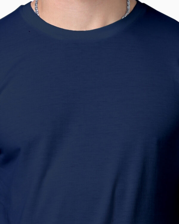 men's supima premium cotton t-shirt navy blue closeup
