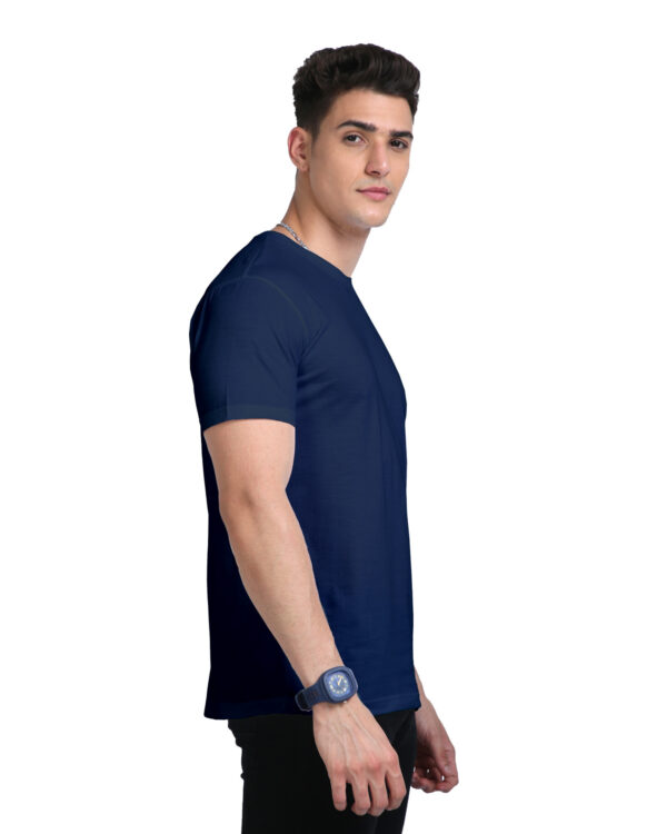 men's supima premium cotton t-shirt navy blue side