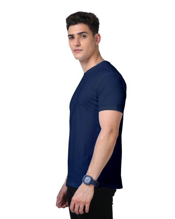 men's supima premium cotton t-shirt navy blue front