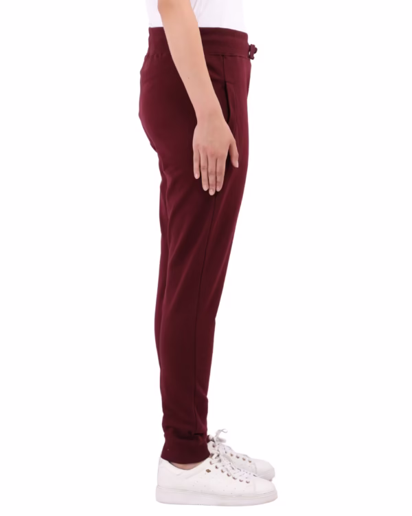 Women's Maroon Joggers side view