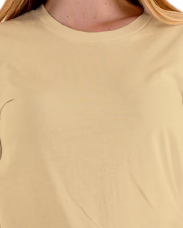 Women Supima-Premium Cotton T-shirt Beige closeup