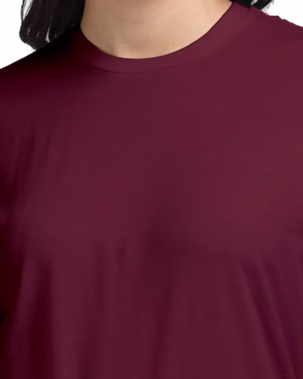 Women Supima-Premium Cotton T-shirt Maroon closeup