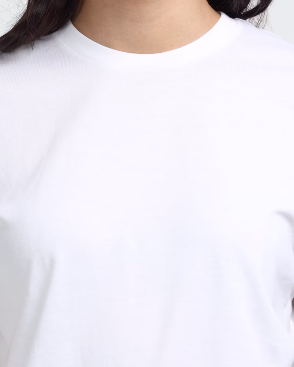 Women Supima-Premium Cotton T-shirt White closeup