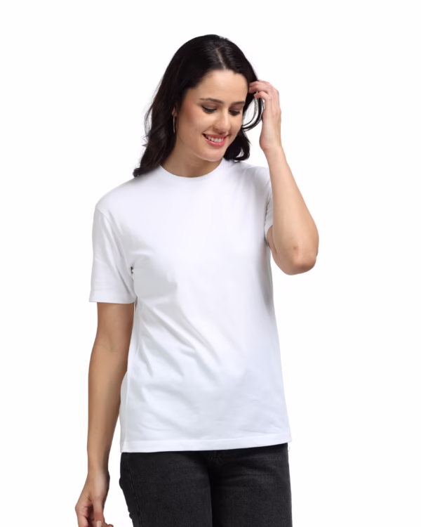 Women Supima-Premium Cotton T-shirt White side view