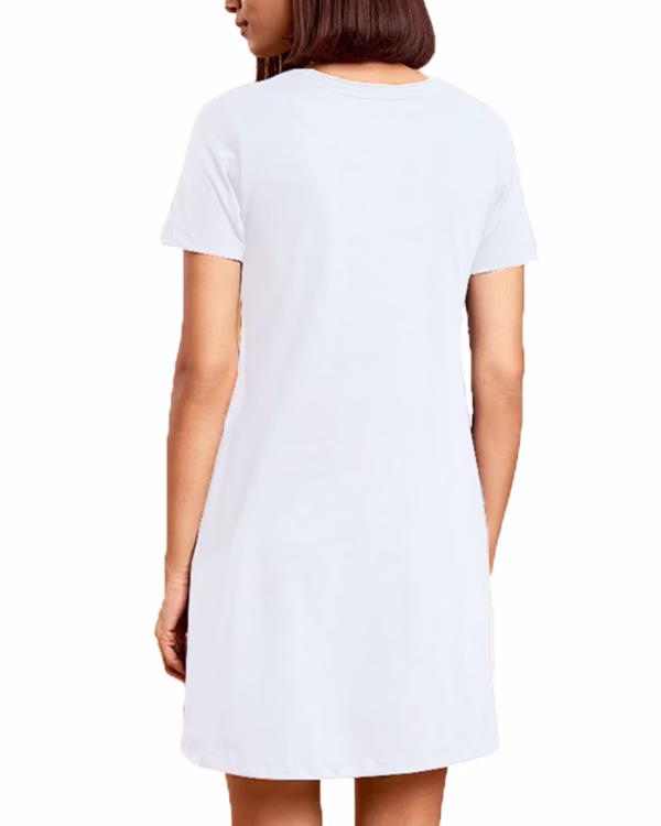 Solid White T-Shirt Dress For Women
