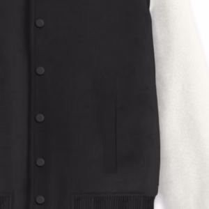 Women's Black Solid Varsity Jacket pocket